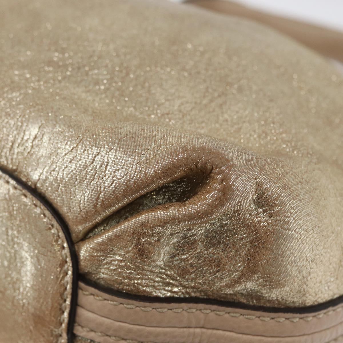 Chloe Elsie Hand Bag Leather 2way Gold Auth 170081