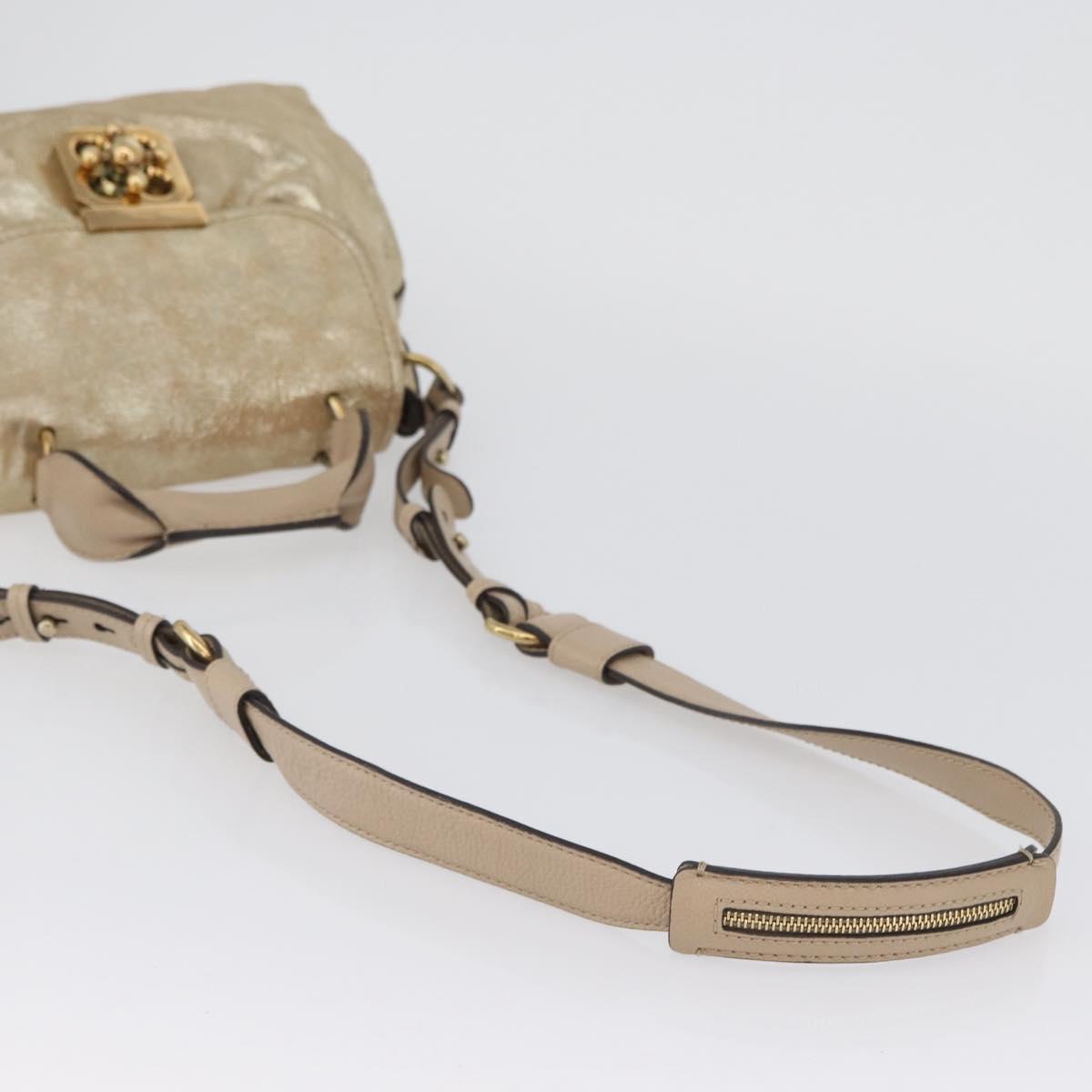 Chloe Elsie Hand Bag Leather 2way Gold Auth 170081