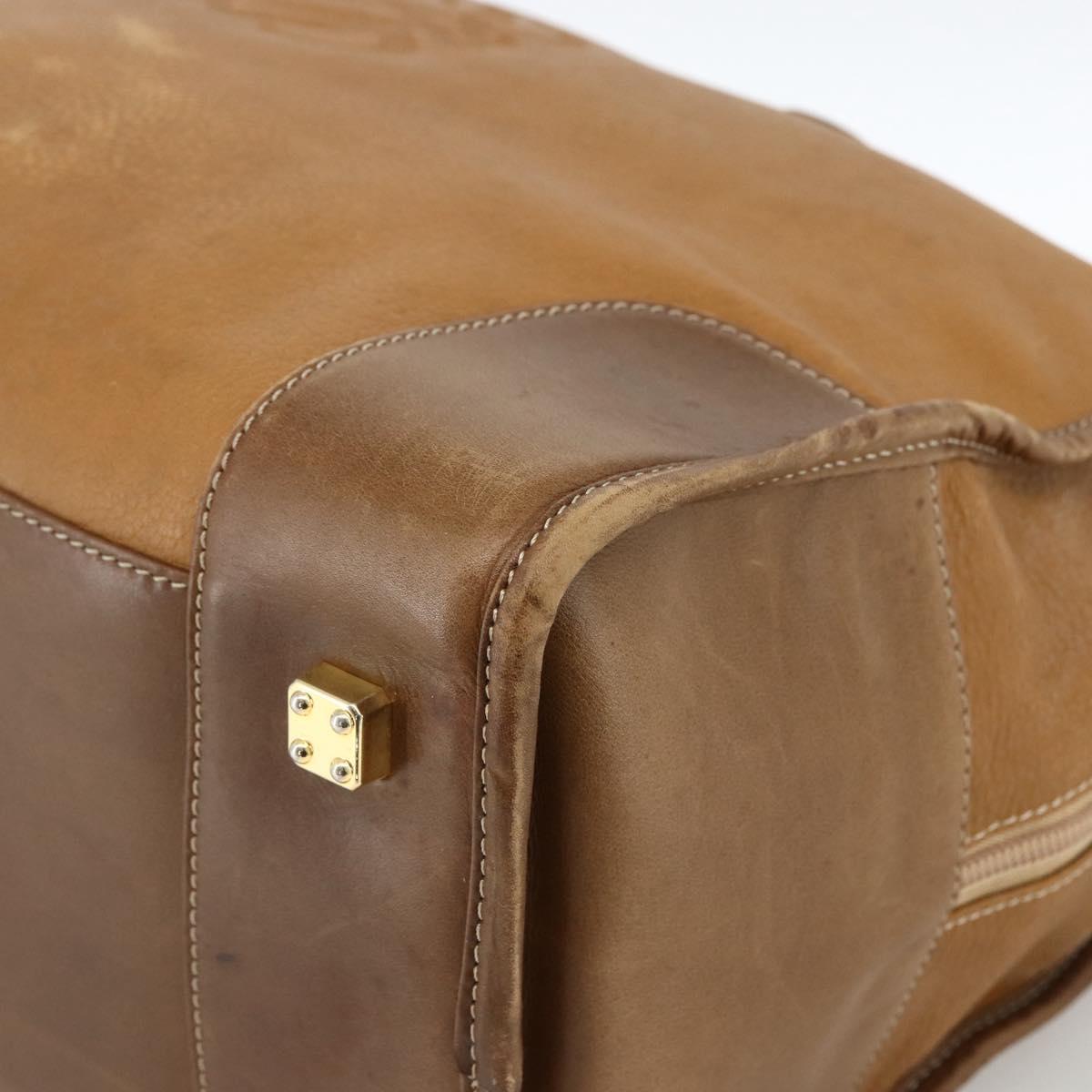 LOEWE Anagram Amazona 30 Hand Bag Leather Beige Gold Auth 170083