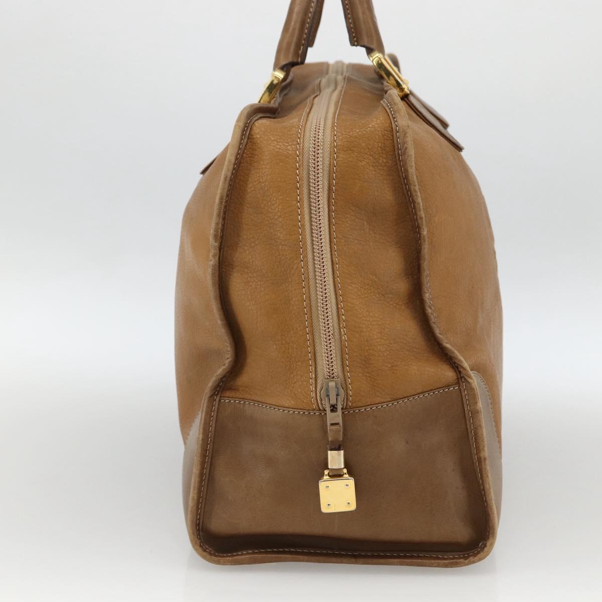 LOEWE Anagram Amazona 30 Hand Bag Leather Beige Gold Auth 170083