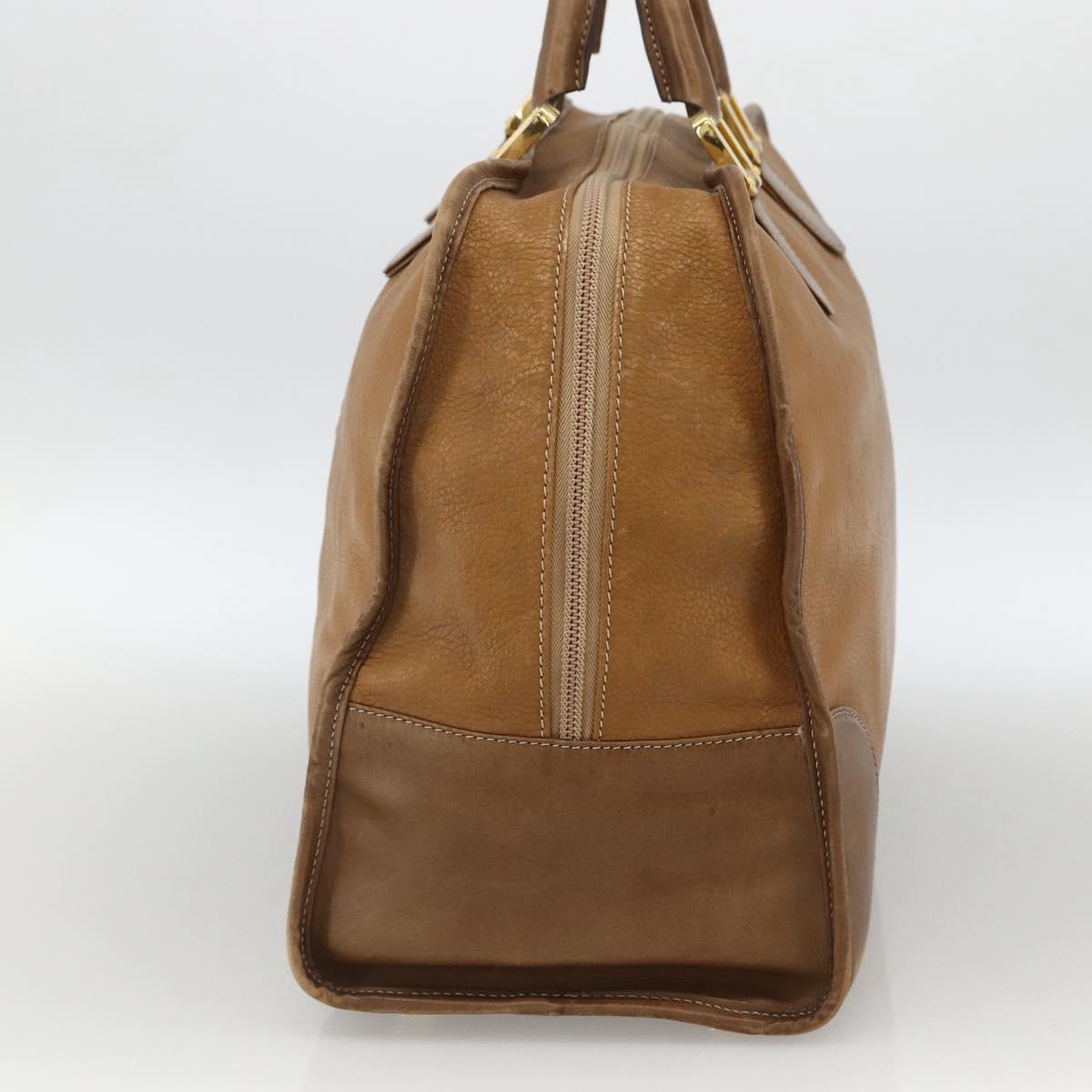 LOEWE Anagram Amazona 30 Hand Bag Leather Beige Gold Auth 170083