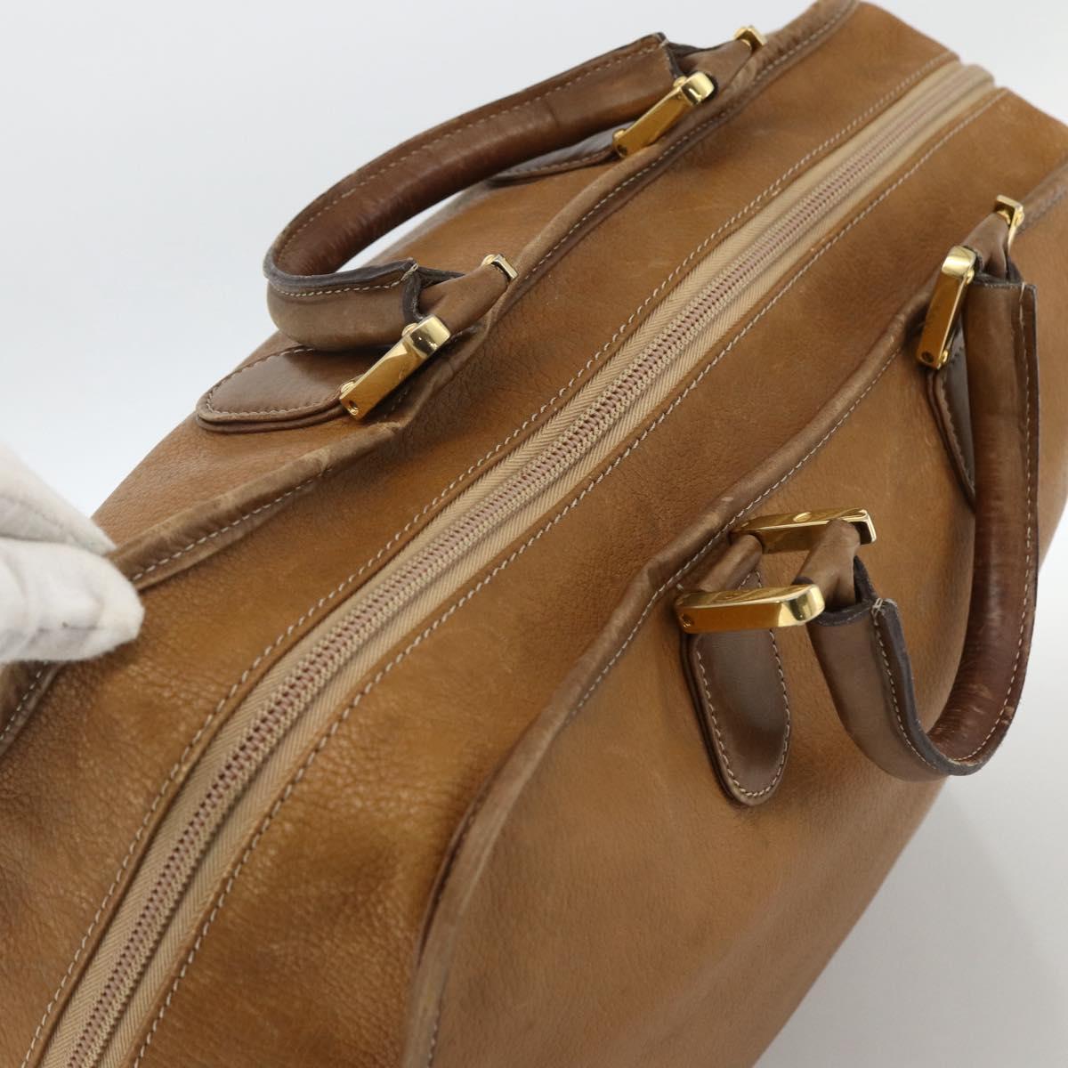 LOEWE Anagram Amazona 30 Hand Bag Leather Beige Gold Auth 170083