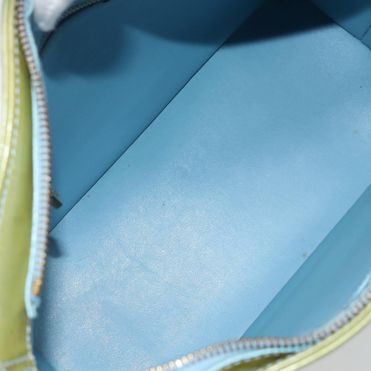 LOUIS VUITTON Monogram Vernis Houston Hand Bag Baby Blue M91005 LV Auth 170087