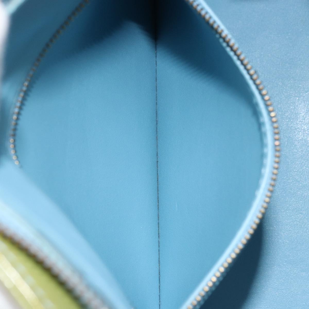 LOUIS VUITTON Monogram Vernis Houston Hand Bag Baby Blue M91005 LV Auth 170087