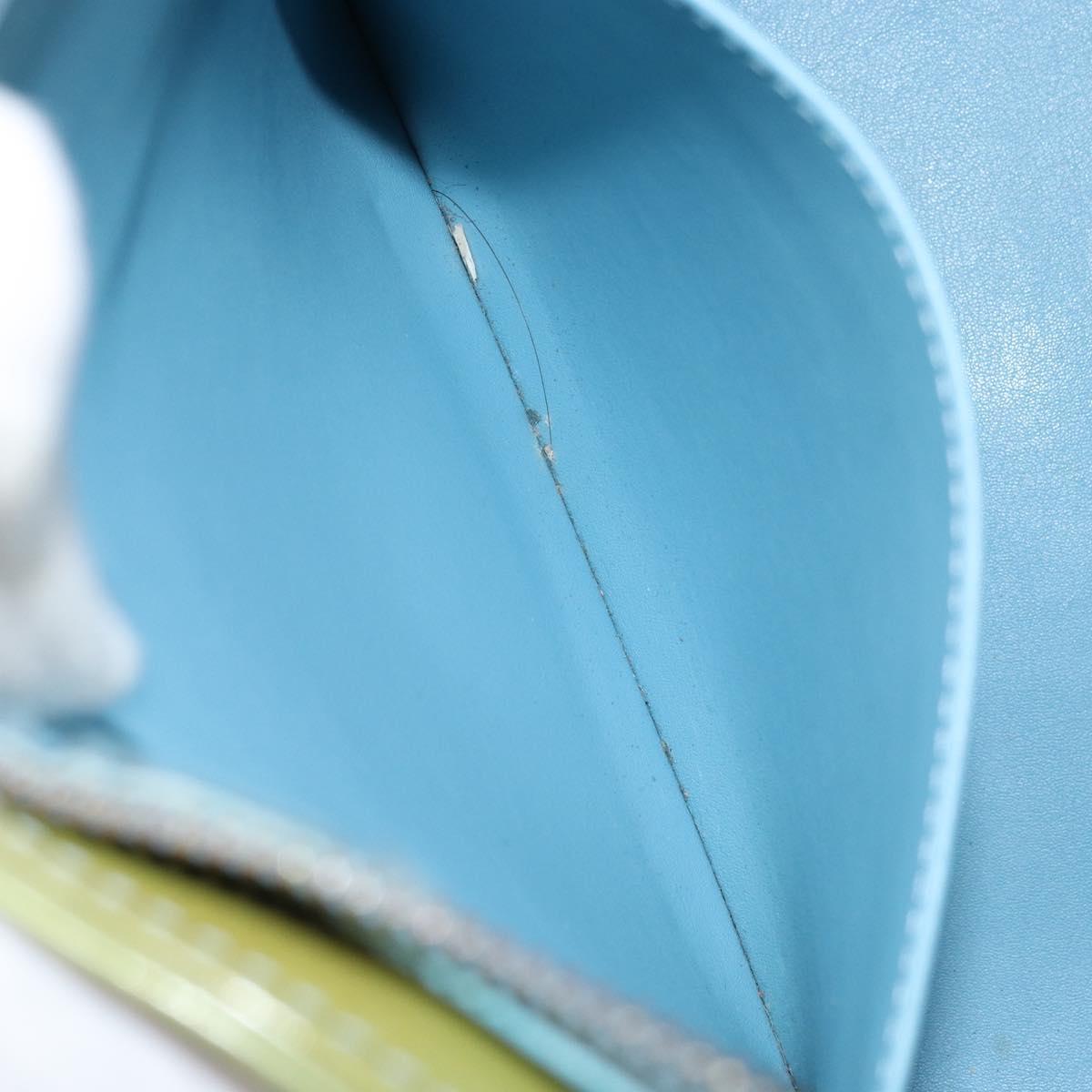 LOUIS VUITTON Monogram Vernis Houston Hand Bag Baby Blue M91005 LV Auth 170087