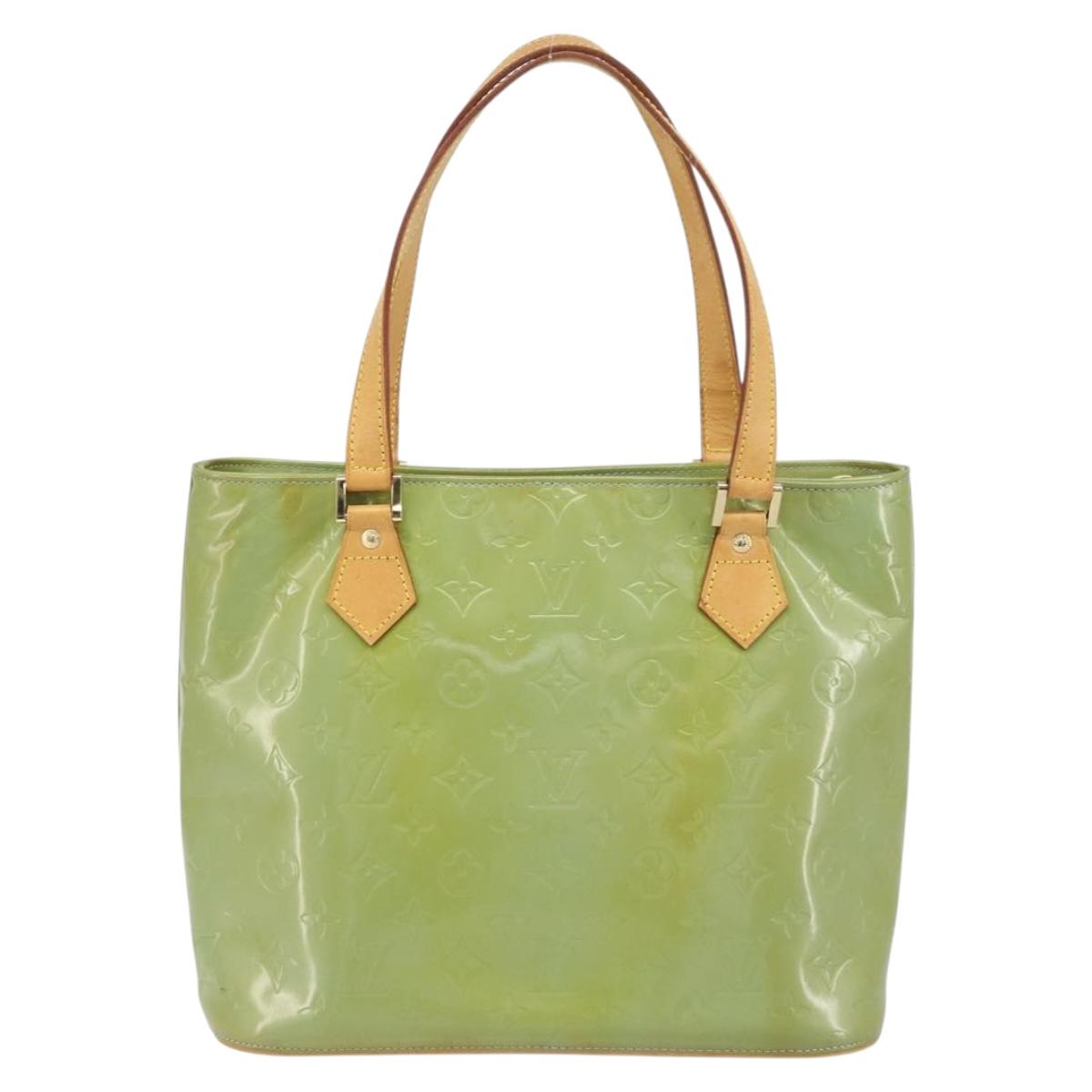 LOUIS VUITTON Monogram Vernis Houston Hand Bag Baby Blue M91005 LV Auth 170087