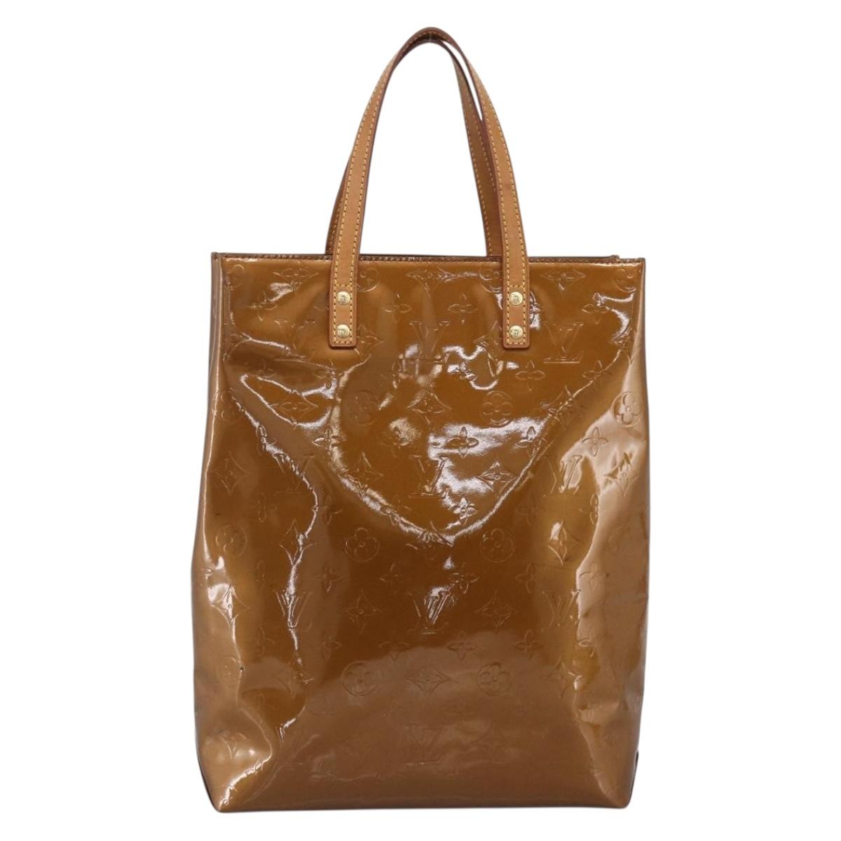 LOUIS VUITTON Monogram Vernis Reade MM Hand Bag Bronze M91143 LV Auth 170090
