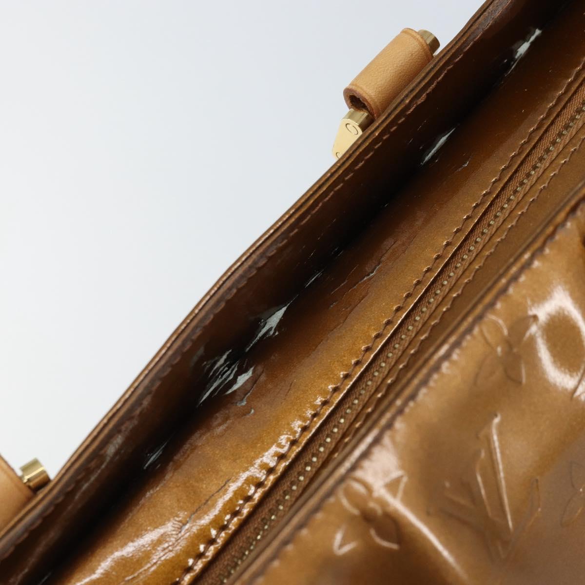 LOUIS VUITTON Monogram Vernis Columbus Tote Bag Bronze M91134 LV Auth 170094