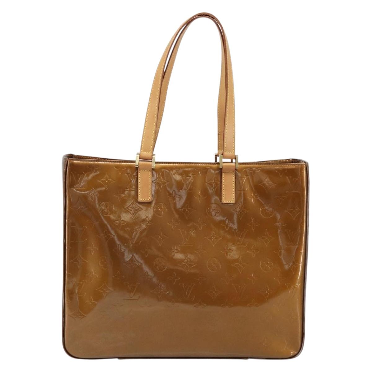 LOUIS VUITTON Monogram Vernis Columbus Tote Bag Bronze M91134 LV Auth 170094