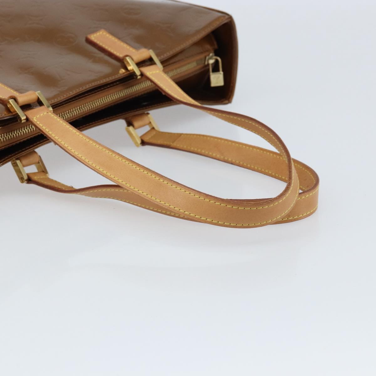 LOUIS VUITTON Monogram Vernis Columbus Tote Bag Bronze M91134 LV Auth 170094