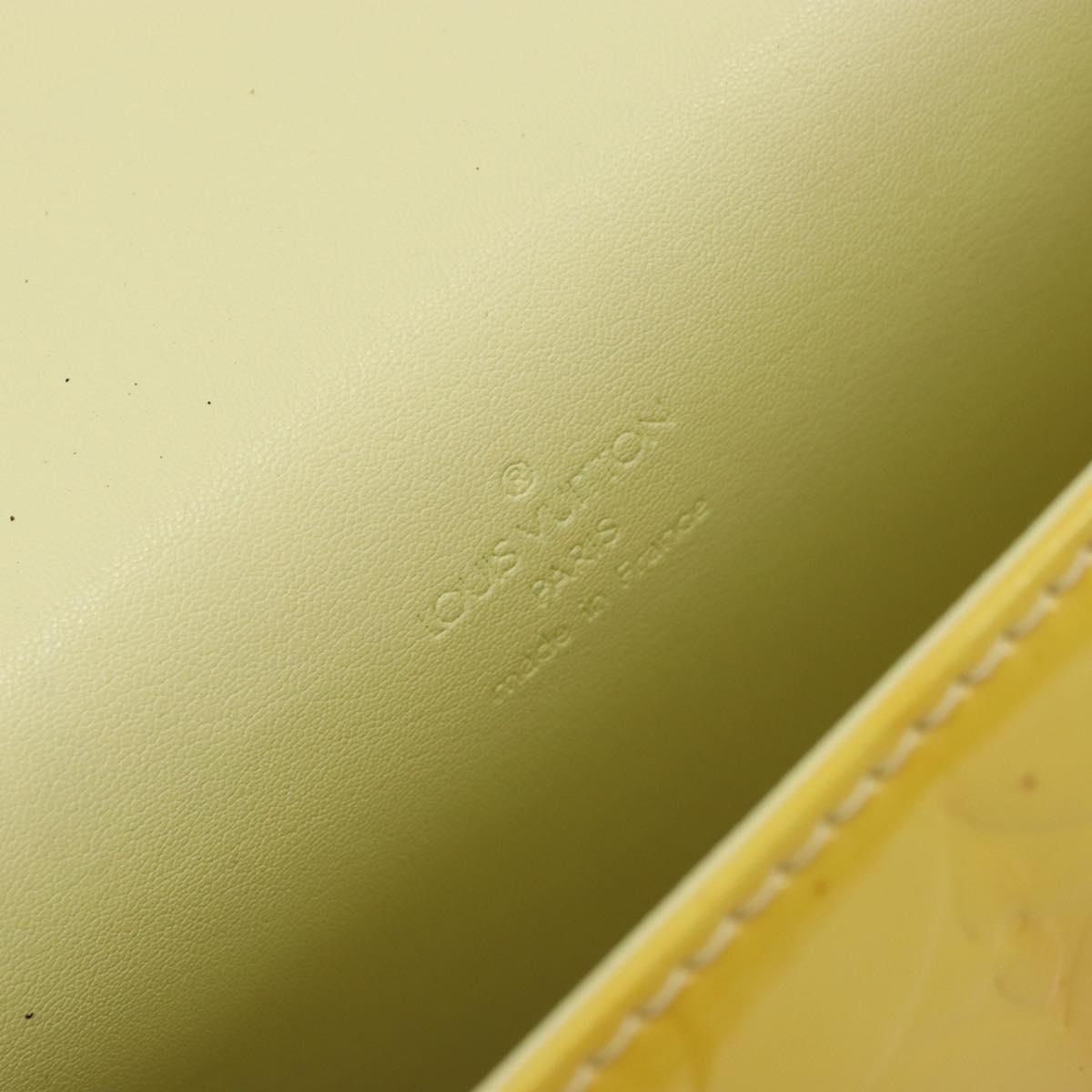 LOUIS VUITTON Monogram Vernis Spring Street Bag Lime Yellow M91068 Auth 170096