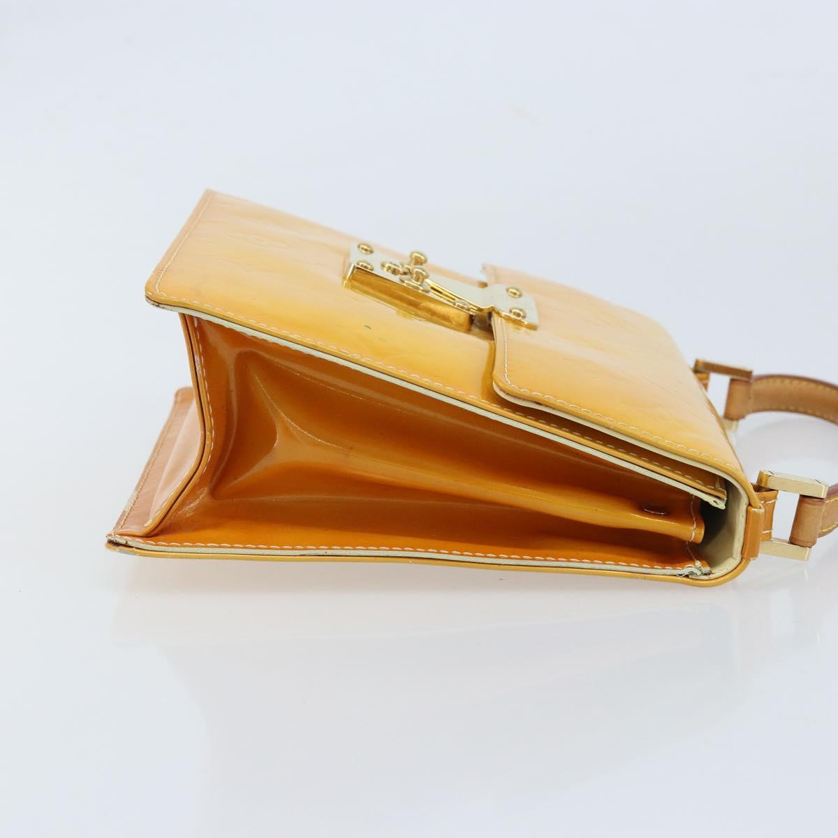 LOUIS VUITTON Monogram Vernis Spring Street Bag Lime Yellow M91068 Auth 170096