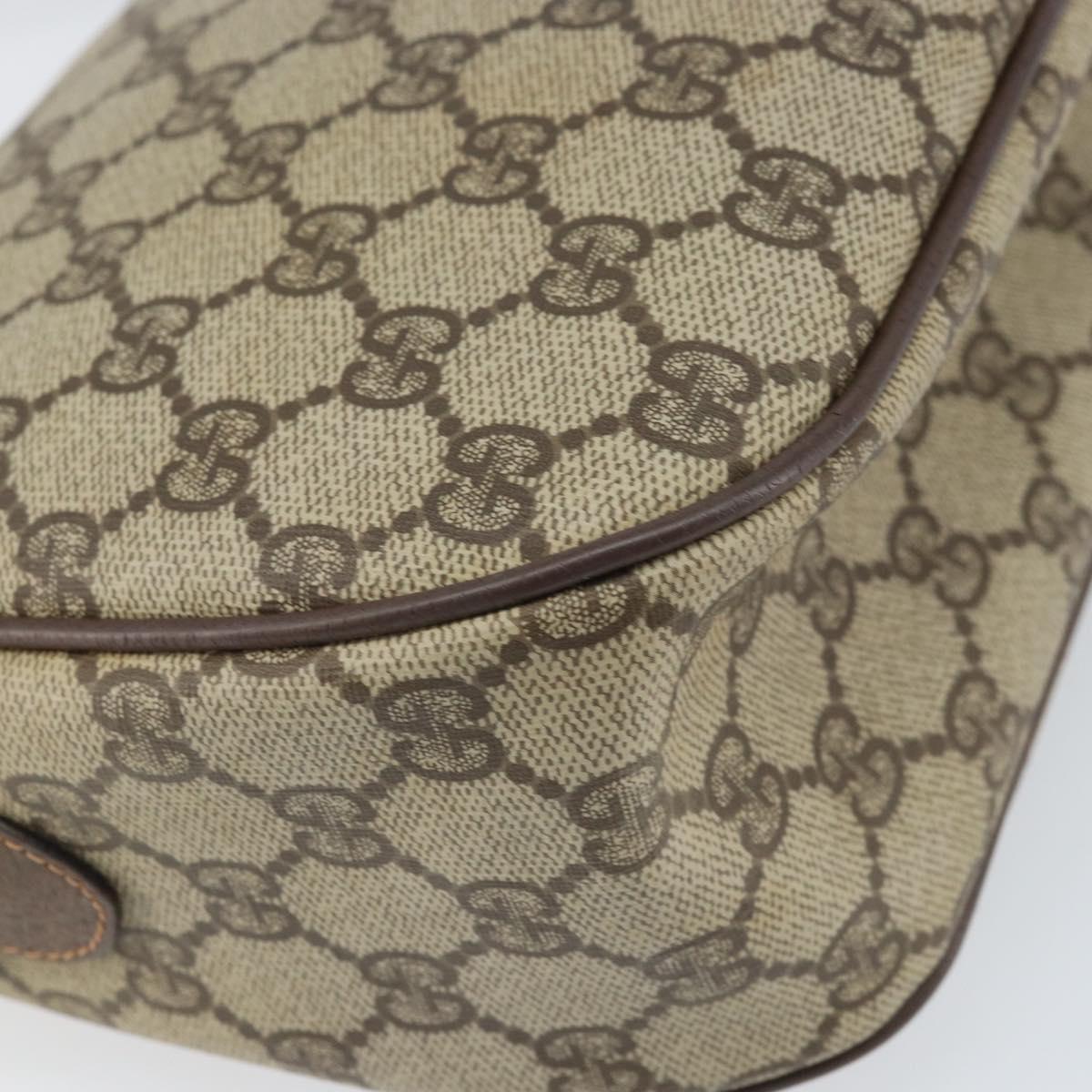 GUCCI GG Supreme Web Sherry Line Bag PVC Beige Gold 89 02 077 Auth 170107