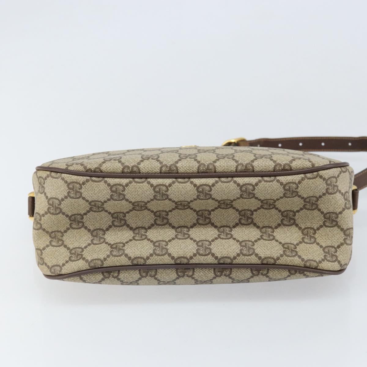 GUCCI GG Supreme Web Sherry Line Bag PVC Beige Gold 89 02 077 Auth 170107