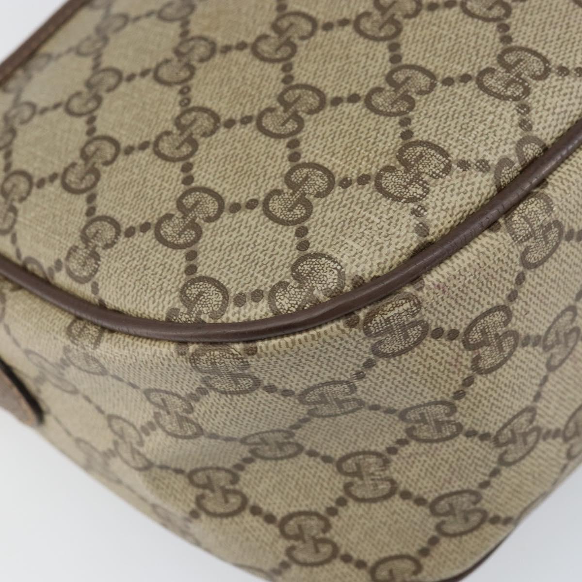 GUCCI GG Supreme Web Sherry Line Bag PVC Beige Gold 89 02 077 Auth 170108
