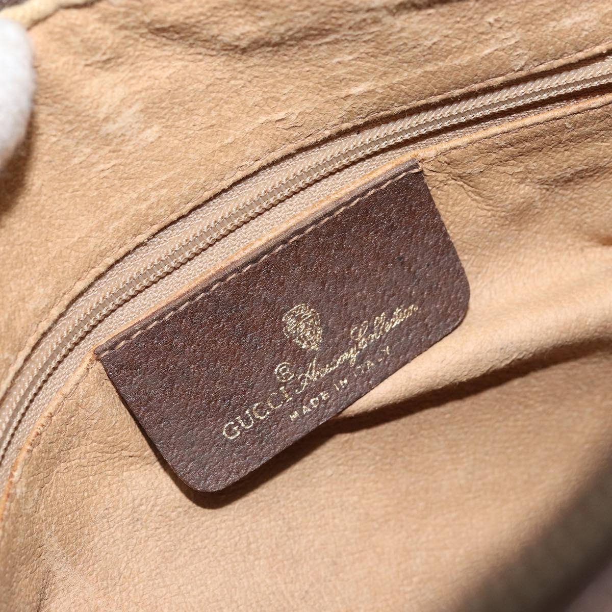 GUCCI GG Supreme Web Sherry Line Bag PVC Beige Gold 89 02 077 Auth 170108