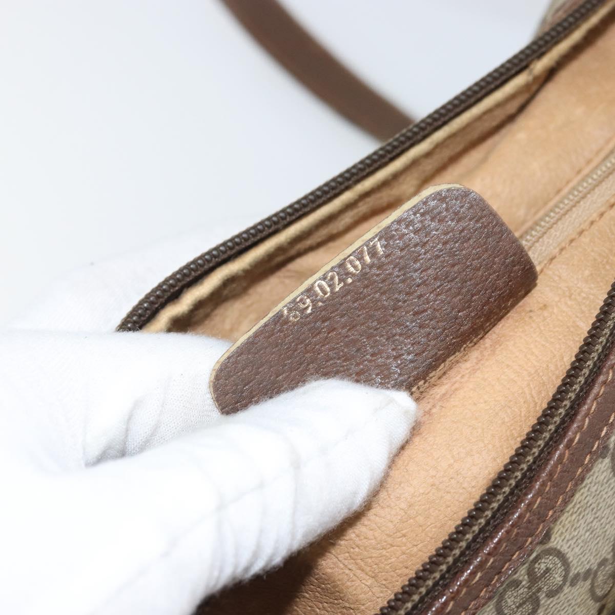 GUCCI GG Supreme Web Sherry Line Bag PVC Beige Gold 89 02 077 Auth 170108