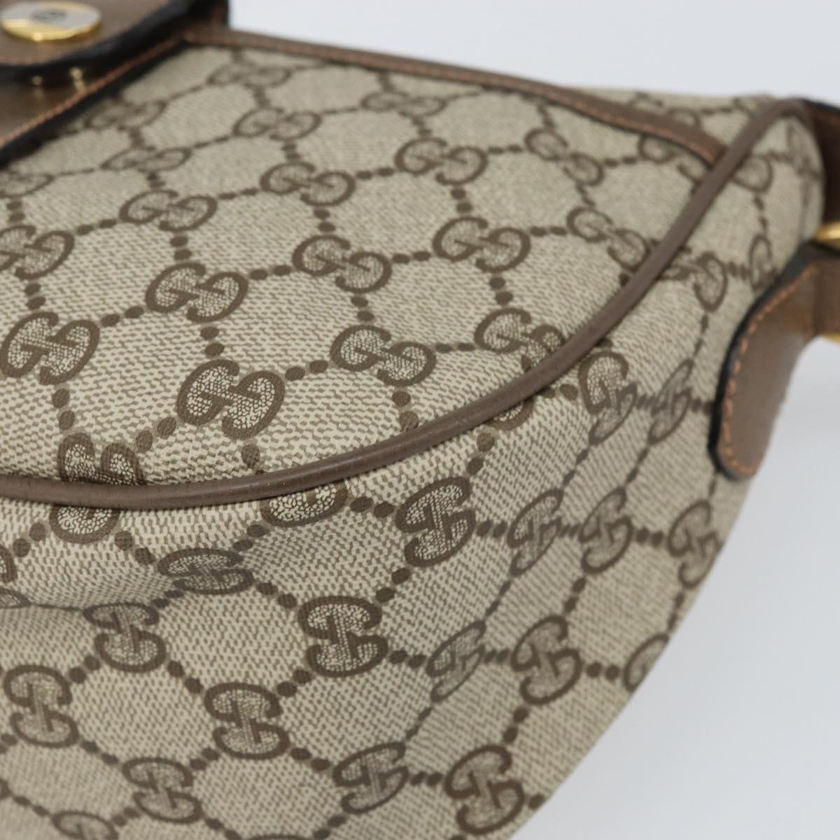 GUCCI GG Supreme Web Sherry Line Bag PVC Beige Gold 89 02 032 Auth 170109