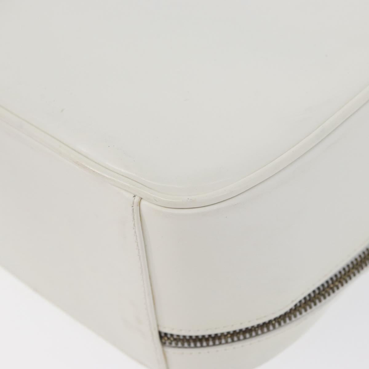 GUCCI Bamboo Vanity Hand Bag Patent 2way White Gold 000 270 0323 Auth 170112