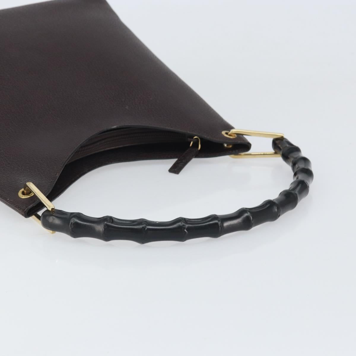GUCCI Bamboo Tote Bag Leather Brown Gold 001 3007 3754 Auth 170115