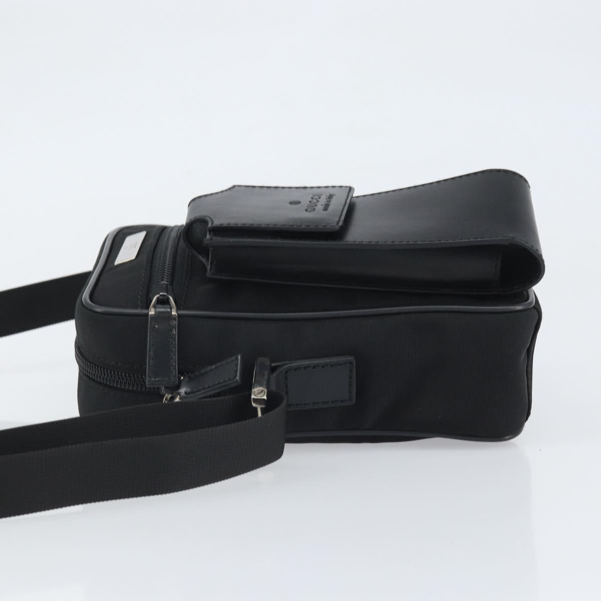 GUCCI Shoulder Bag Nylon Black Silver 018 1619 Auth 170116