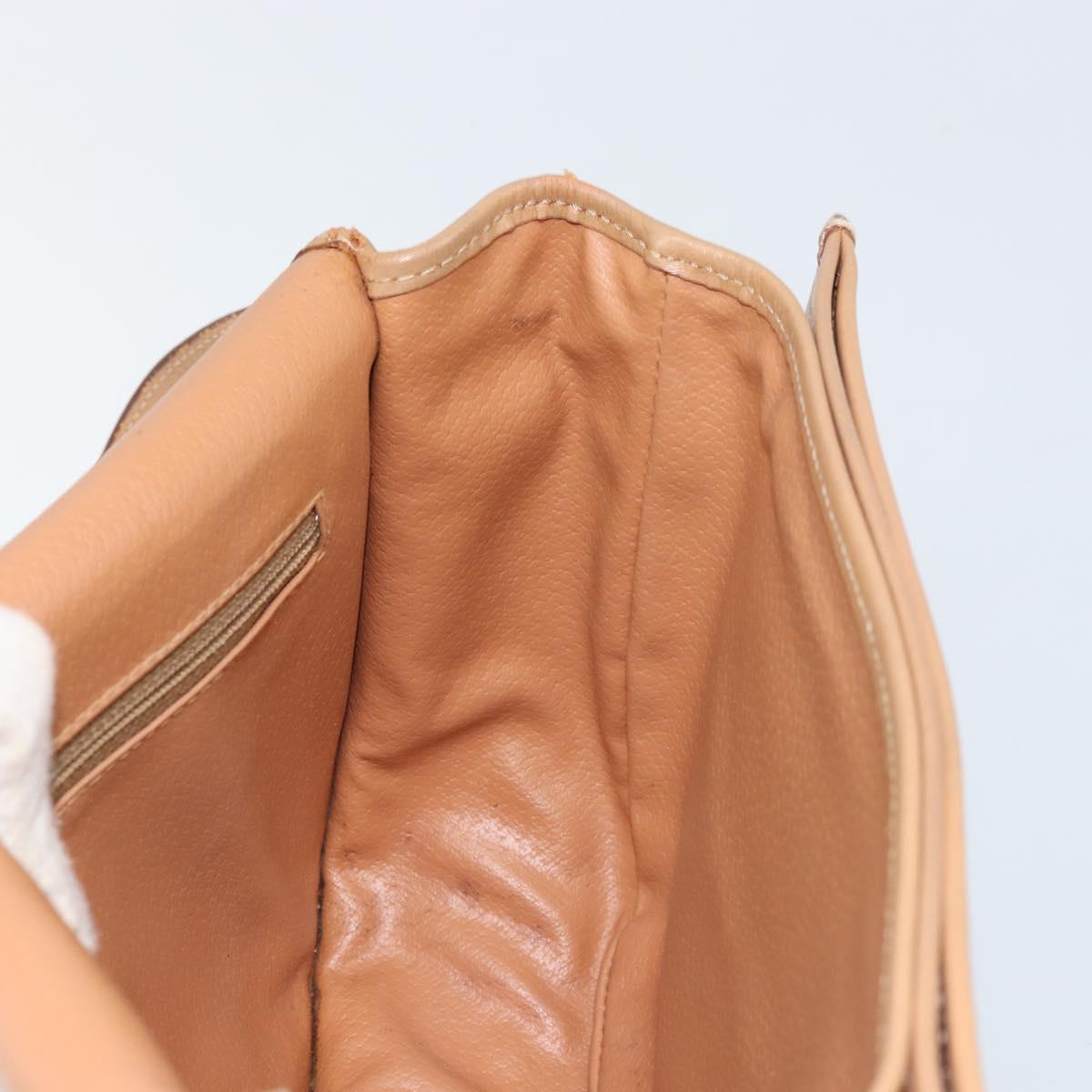 CELINE Macadam Canvas Shoulder Bag PVC Leather Brown Gold Auth 170119