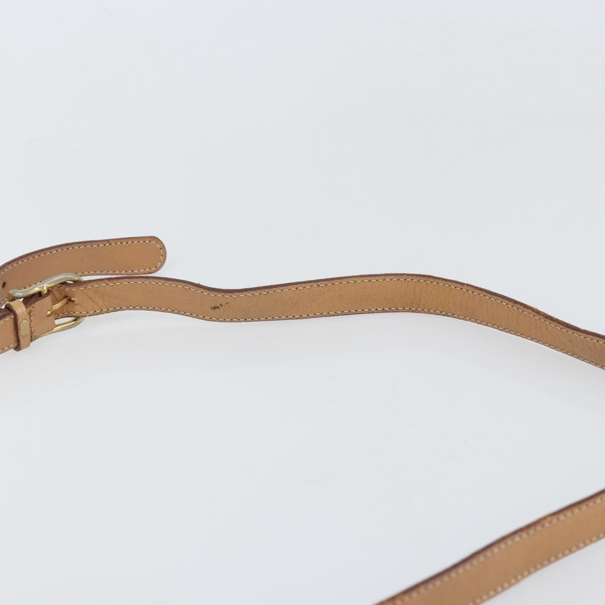 CELINE Macadam Canvas Shoulder Bag PVC Leather Brown Gold Auth 170119