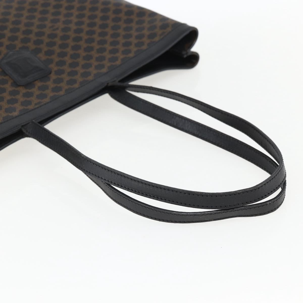 CELINE Macadam Canvas Hand Bag PVC Leather Black Gold Auth 170122