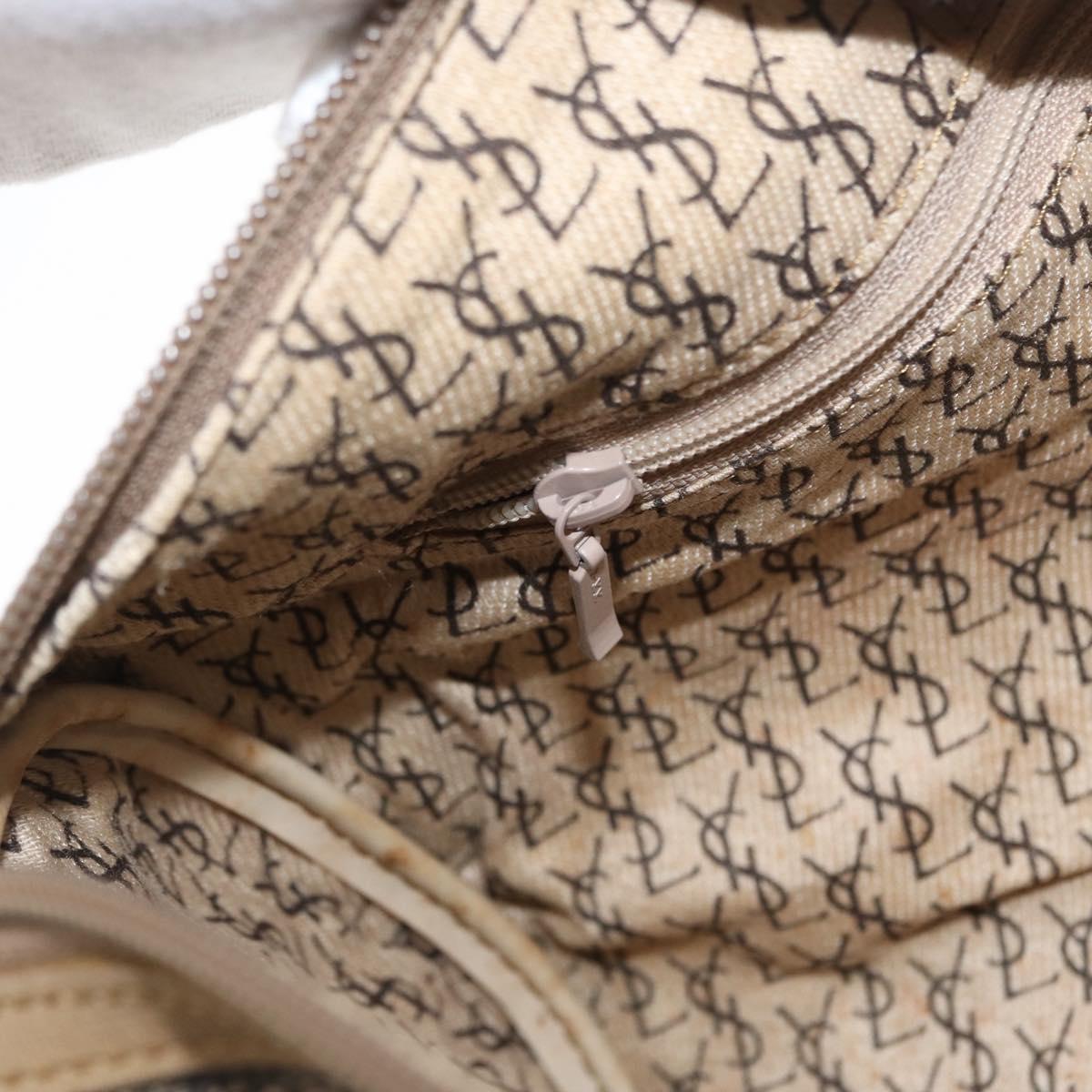 SAINT LAURENT Hand Bag Leather Beige Auth 170128