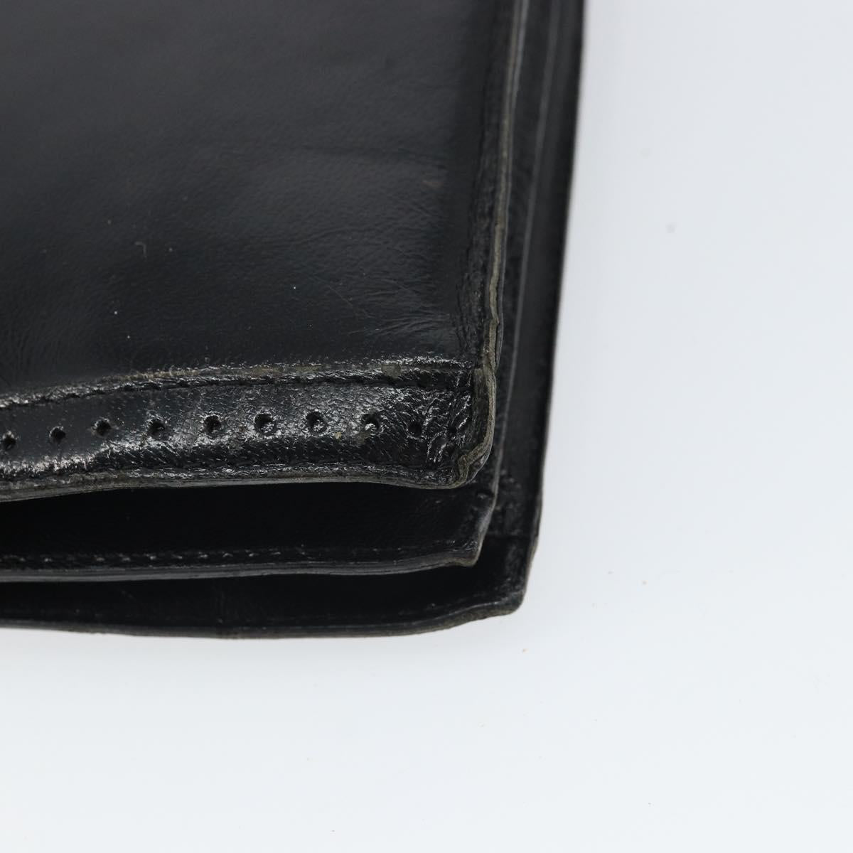 SAINT LAURENT Shoulder Bag Leather Black Gold Auth 170129
