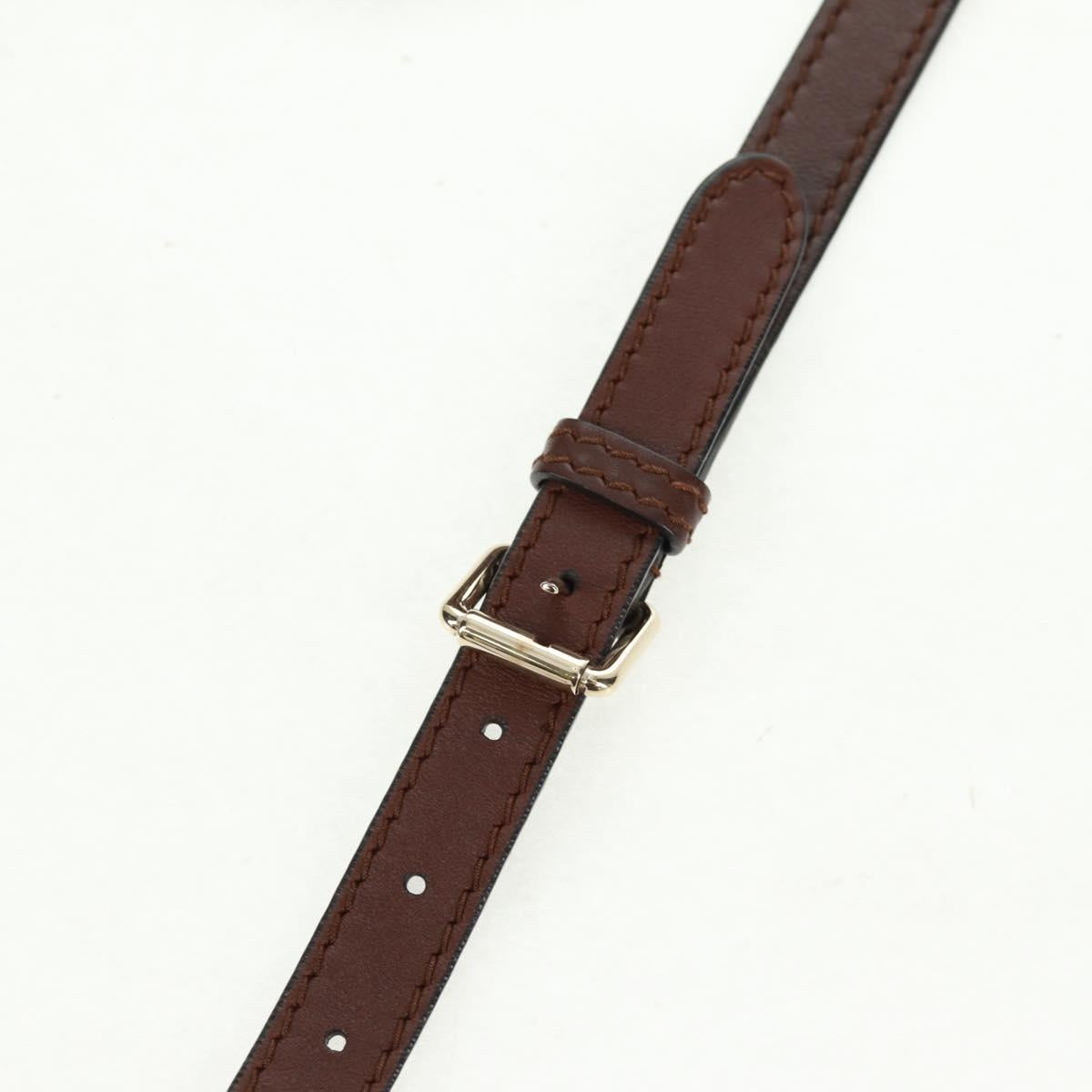 GUCCI Diamante Hand Bag Leather 2way Brown Gold 247902 Auth 170133V