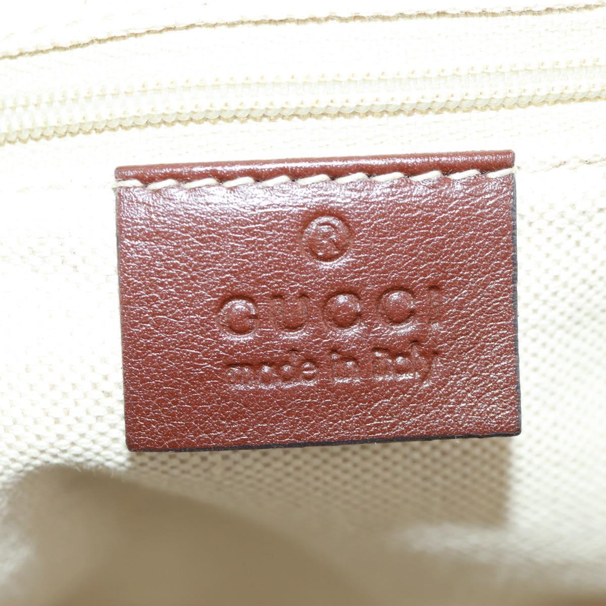 GUCCI Diamante Hand Bag Leather 2way Brown Gold 247902 Auth 170133V