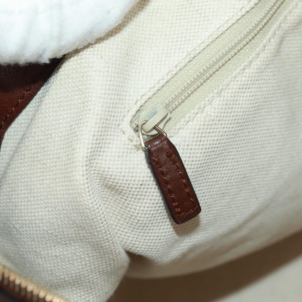 GUCCI Diamante Hand Bag Leather 2way Brown Gold 247902 Auth 170133V