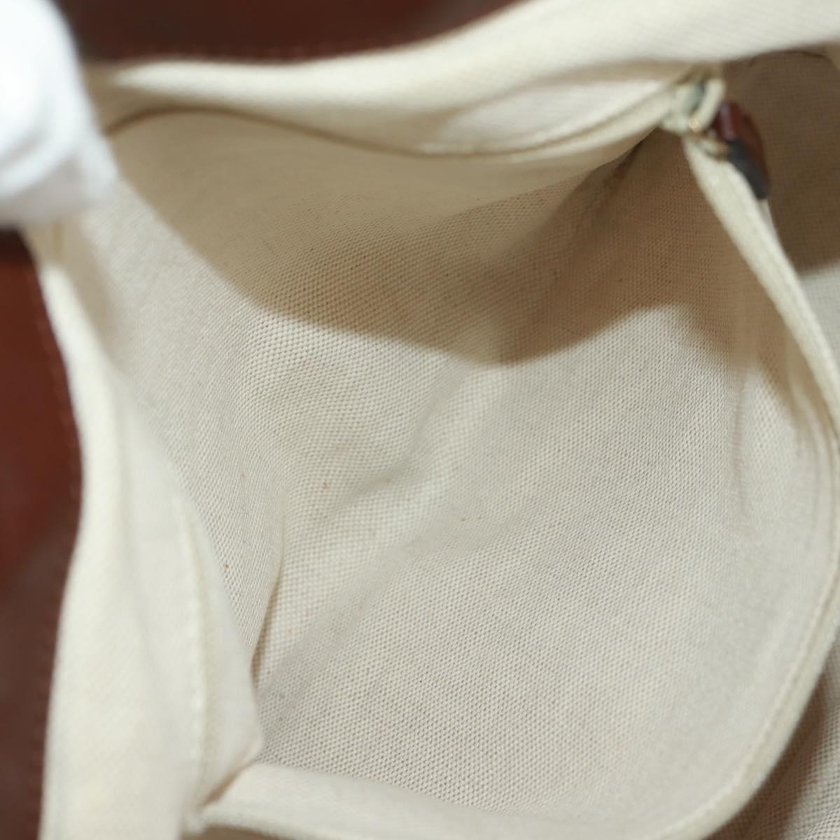 GUCCI Diamante Hand Bag Leather 2way Brown Gold 247902 Auth 170133V