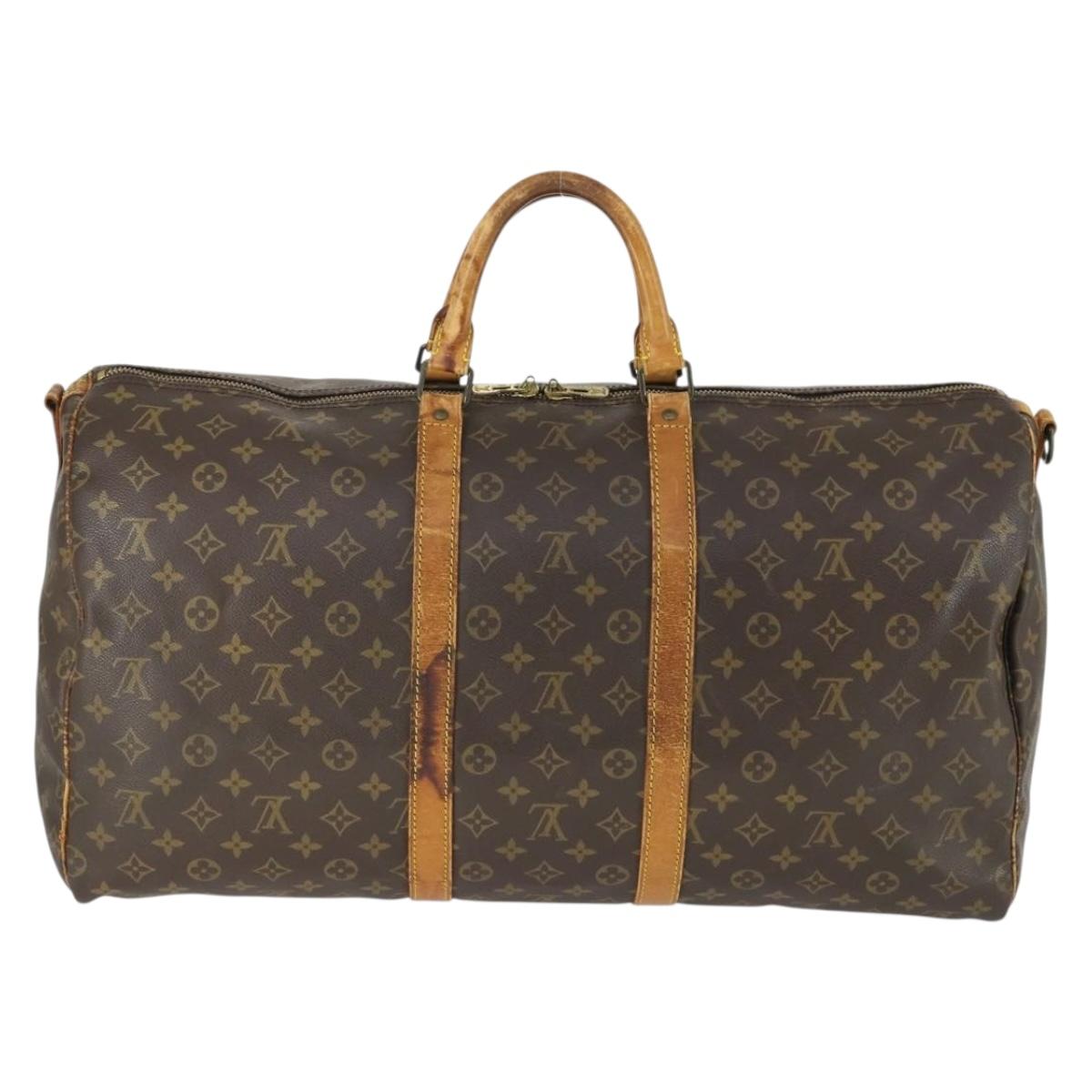 LOUIS VUITTON Monogram Keepall Bandouliere 55 Boston Bag M41414 LV Auth 170219