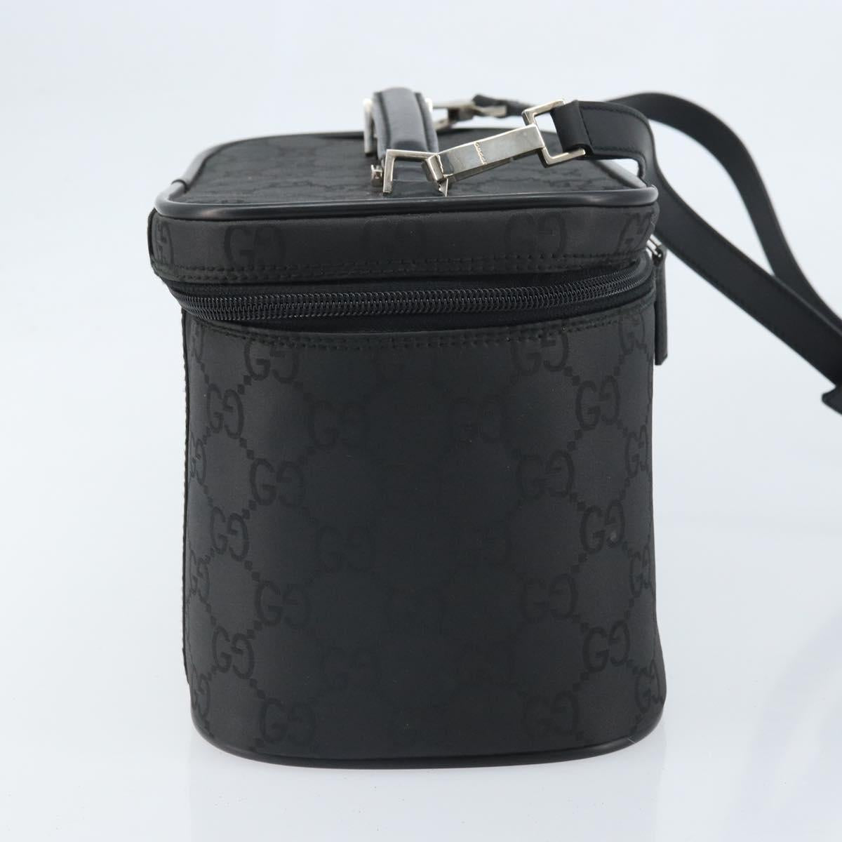 GUCCI GG Canvas Hand Bag 2way Black Silver 013 0081 Auth 170244