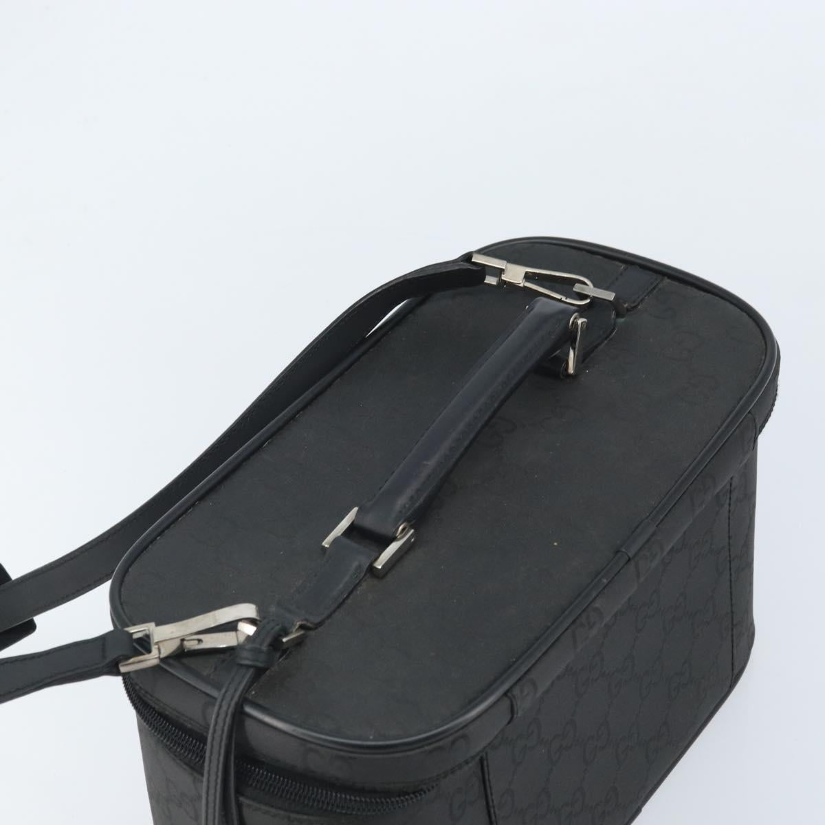 GUCCI GG Canvas Hand Bag 2way Black Silver 013 0081 Auth 170244