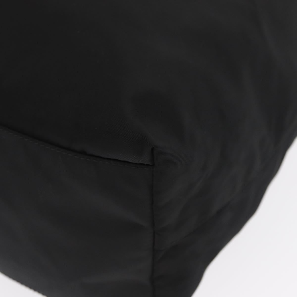 PRADA Tote Bag Nylon Black Silver Auth 170249V