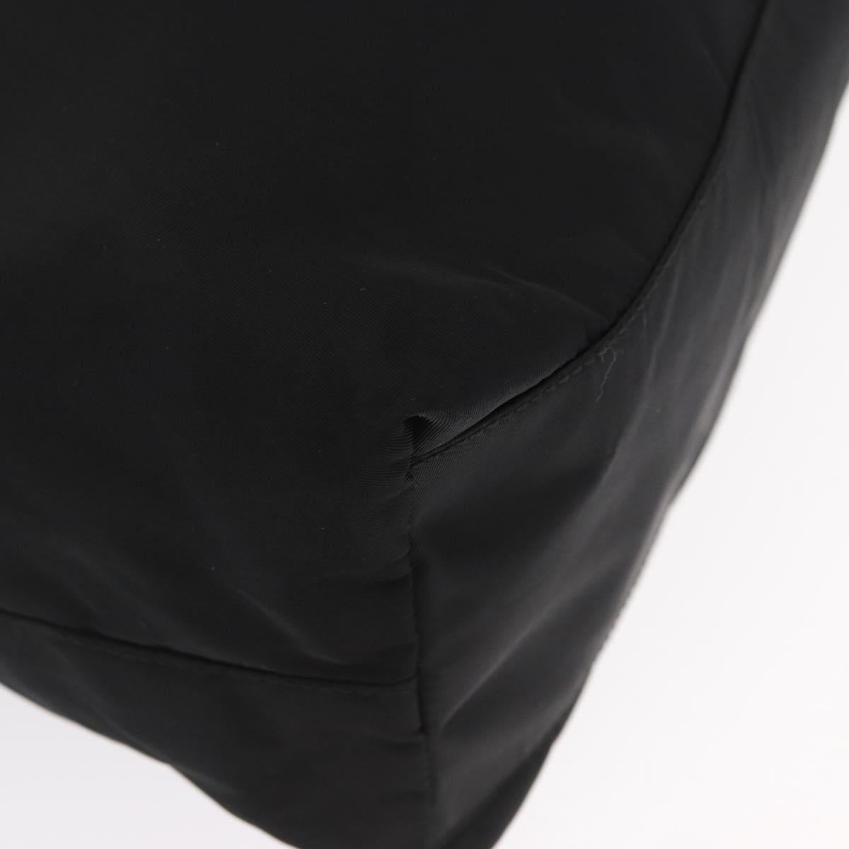 PRADA Tote Bag Nylon Black Silver Auth 170249V