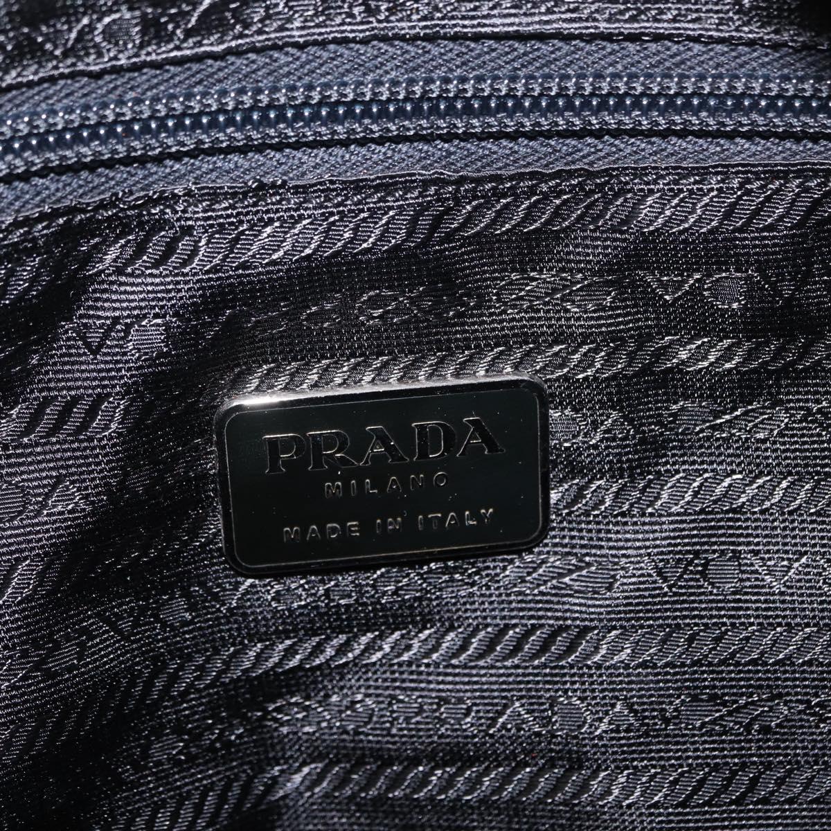 PRADA Tote Bag Nylon Black Silver Auth 170249V
