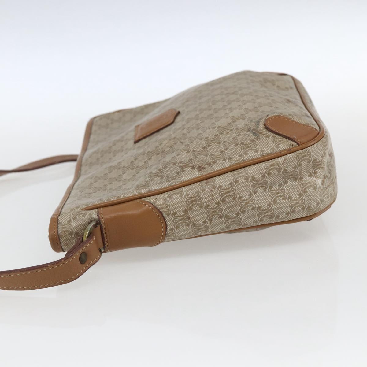 CELINE Macadam Canvas Shoulder Bag PVC Beige Auth 170260