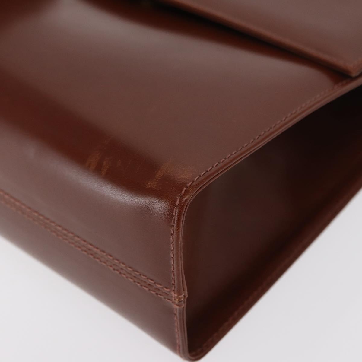 Salvatore Ferragamo Shoulder Bag Leather Brown Gold Auth 170263