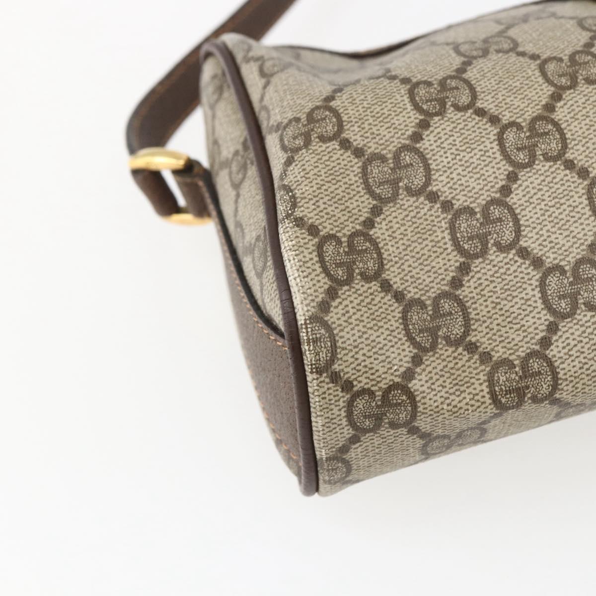 GUCCI GG Supreme Web Sherry Line Bag PVC Beige Gold 89 02 018 Auth 170267