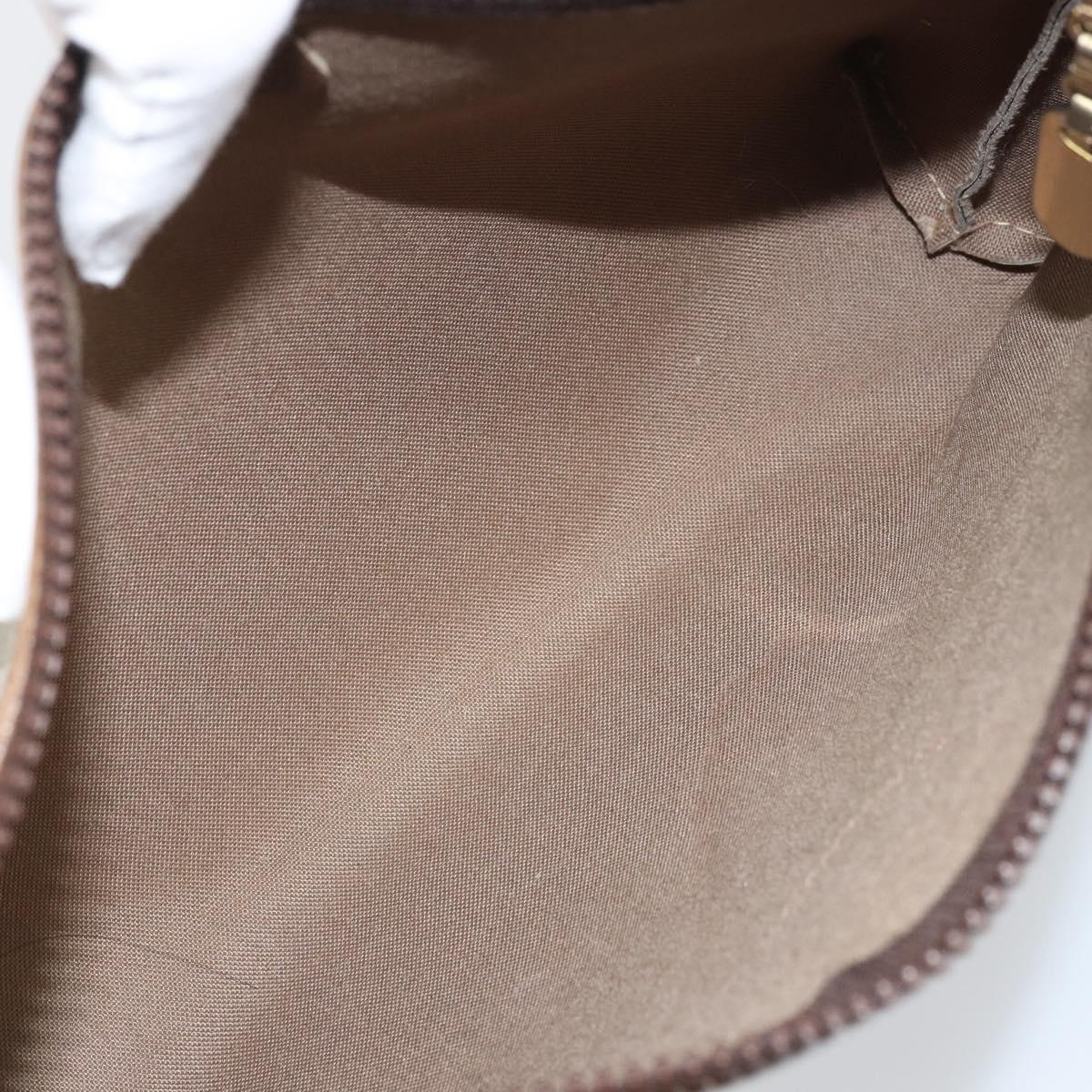 GUCCI GG Plus Supreme Clutch Bag PVC Beige Gold Auth 170268