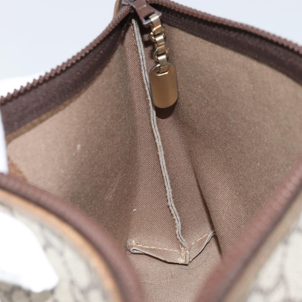 GUCCI GG Plus Supreme Clutch Bag PVC Beige Gold Auth 170268