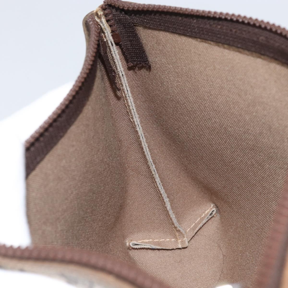 GUCCI GG Plus Supreme Clutch Bag PVC Beige Gold Auth 170268