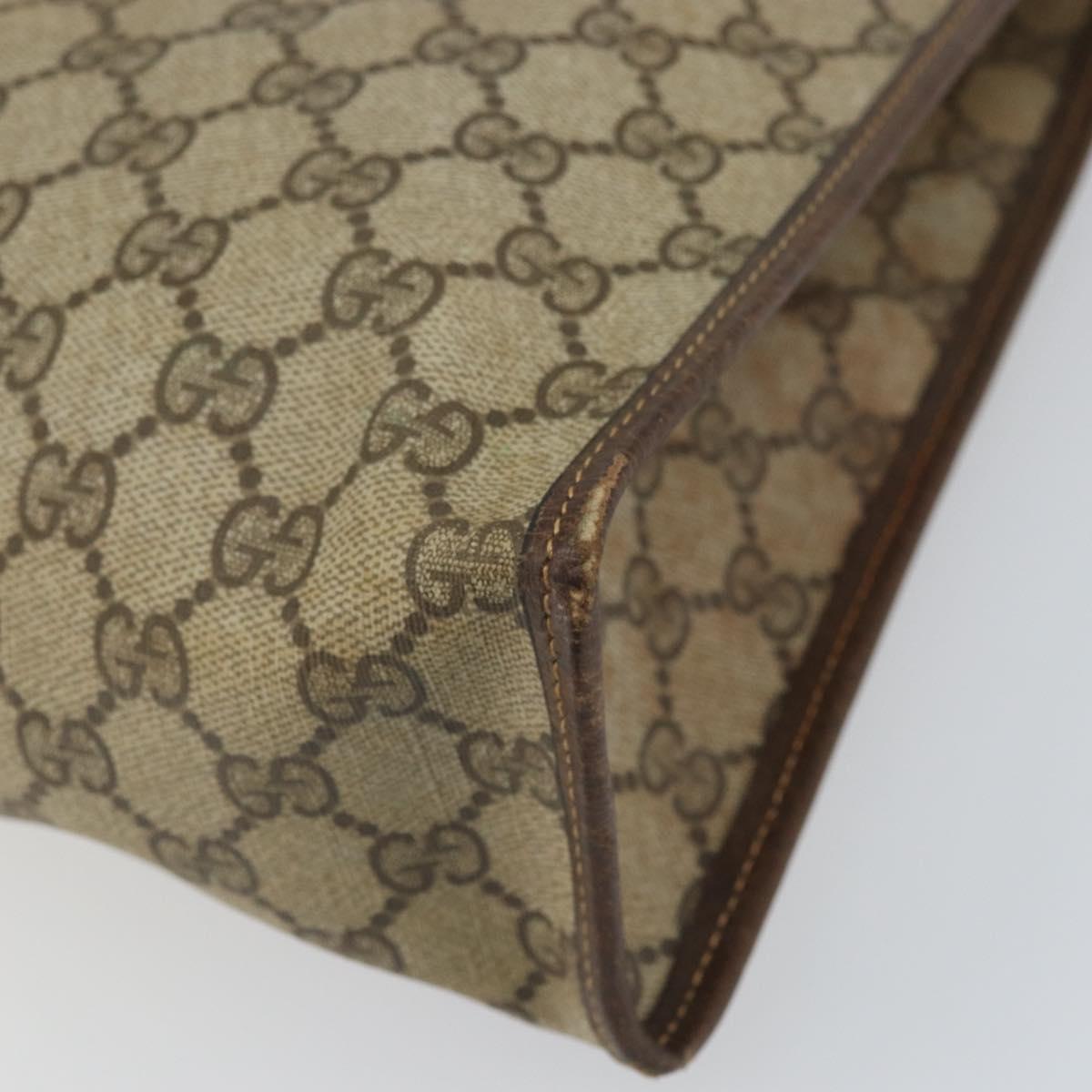 GUCCI GG Supreme Web Sherry Line Hand Bag PVC Beige Gold 010 378 Auth 170272