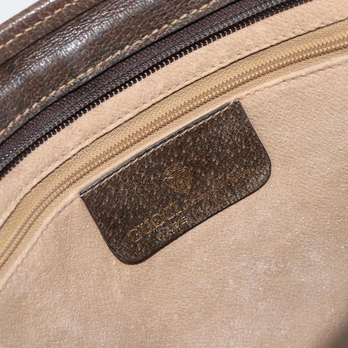 GUCCI GG Supreme Web Sherry Line Hand Bag PVC Beige Gold 010 378 Auth 170272