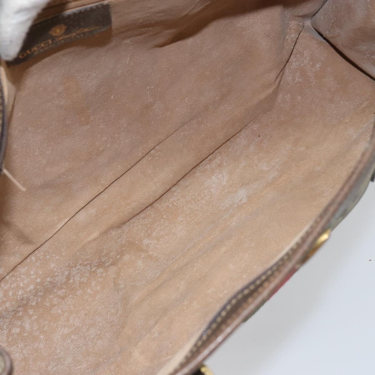GUCCI GG Supreme Web Sherry Line Hand Bag PVC Beige Gold 010 378 Auth 170272