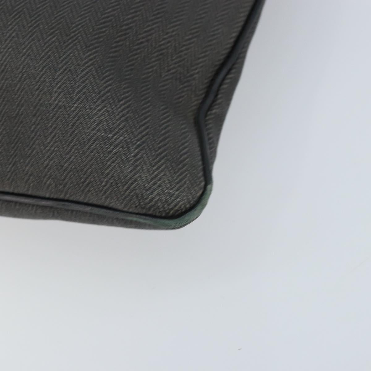 BVLGARI Shoulder Bag PVC Leather Gray Silver Auth 170273